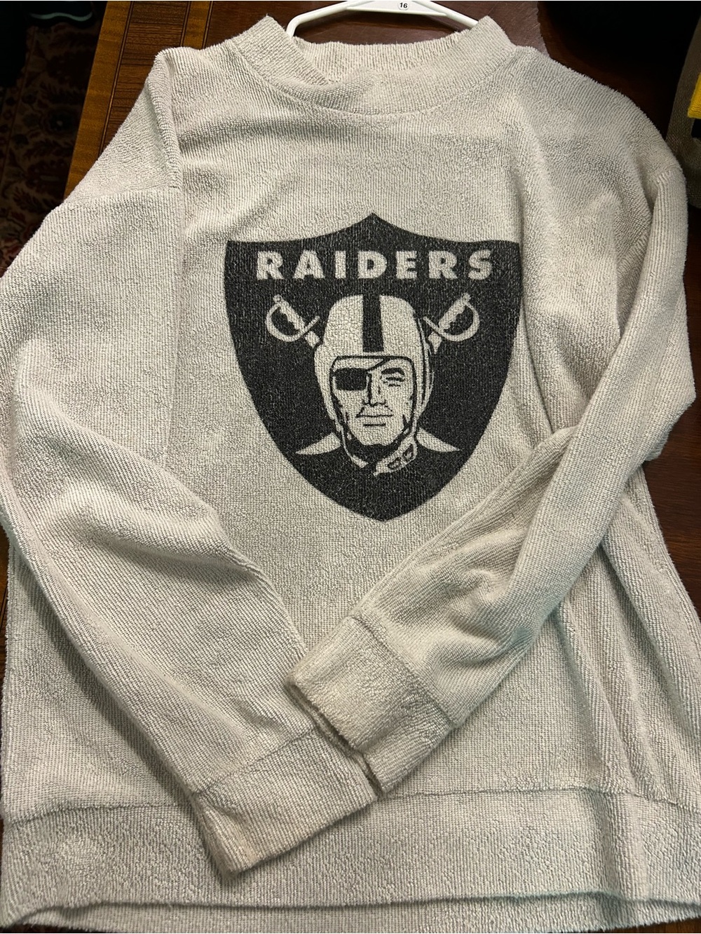 NFL Raiders Crewneck Sweater in White and Black